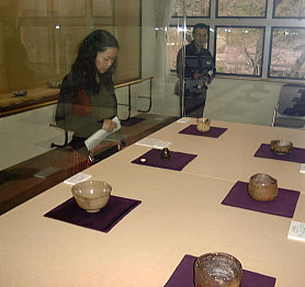 Chawan case at Hakone Museum