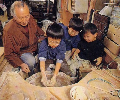 Yukoan playing with grandchildren