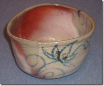 Copper Red Chawan by Ajiki Hiro