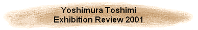 Yoshimura Toshimi
Exhibition Review 2001