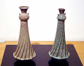 Beishoku-ji Shinogi-de Soji (Double ears) Hanaike (Vase) and Suisei-ji Shinogi-de Soji Hanaike by Minegishi Seiko