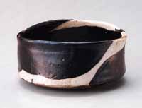 Black Oribe Chawan (Mino Ware, Momoyama Period)